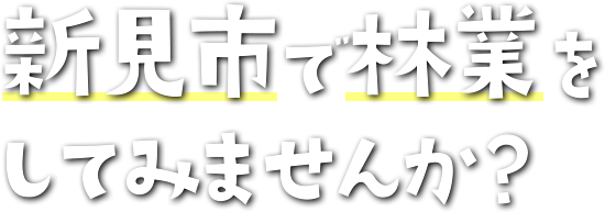 新見市で林業をしてみませんか？